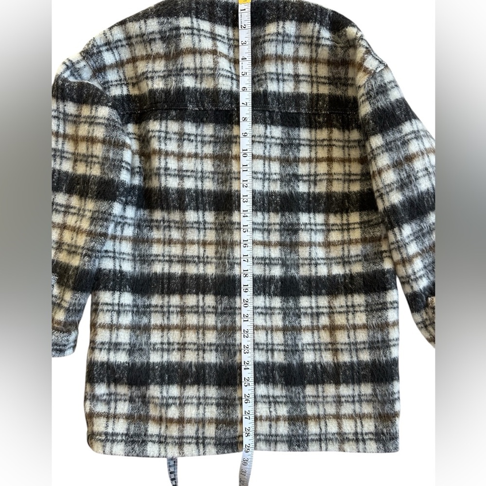 Universal Thread Wool Blend Plaid Shacket – Tan Black – XS NWT - Picture 5 of 6
